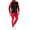 Mannen Trainingspak Herfst 2 Stuk Set Sportkleding Mannen Jogging Pak Side Stripe Sweatsuits Gym Kleding Trainingskleding Mannen Ouftits 210603