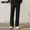 IEFB heren losse rechte pakbroek heren Koreaanse mode wijde pijpen broek casual basic neiging zwarte broek lente herfst 9Y4527 210524