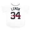 La maglia bianca cucita Custom Chet Lemon Home aggiunge il numero del nome Maglia da baseball