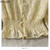 Элегантное кружевное пэчворк, выдолбленные блузки Женщины Питер Pan Holl Holl The Denge Willion Reking Blusas Весна Летняя рубашка 210519