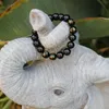 Strand pärlstav strängar tibetanska mens buddhistiska böner symboler svarta onyx meditation mala armband gåva raym22