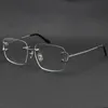 Nieuwe metalen randloze luxe diamantgesneden brillengesneden lezen frames vrouwen brillen grote vierkante brillen met doos 18k gouden mode optica4854708