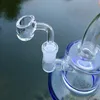 6 tums hookahs Small Mini Oil Dab Rigs Inline Perc Slited Donut Percolator Glas Bongs Gröna Lila Blå Rosa Vattenrör med Quartz Banger