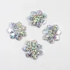 Fournitures de fête 100pcs / paquet 30mm flocon de neige de Noël feutre appliqués rembourrés pour chapeaux épingle à cheveux artisanat décoration de mariage accessoires de bricolage en gros SN2151