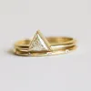 Cluster Rings Two Sets Of Gold Ring And Finger Accessories For Korean Women Chaozhou Couples Creative Triangle Lady Love6678982