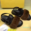 Large size New pattern high quality Latest Man Women Letter Mink sandals Slides Fashion Slippers with Flat Mules in Luxurious Mink Fur San