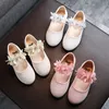 Kinderleer meisjes glanzende bloemen prinses voor bruiloftskinderen Flats lente zomerjurk schoenen 220705