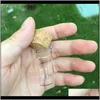 Depolama Şişeleri 10ml Cork Stopper ile Küçük Test Tüpü Baharat Şişeleri Konteyner Kavanozları 2440mm DIY Craft Şeffaf Düz Cam Şişe HHA1550 TY0V7