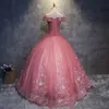 Robes de Quinceanera rose classique épaules dénudées robes de bal Appliques dentelle bal fête tenue de soirée douce 16 robe robes 15 ans