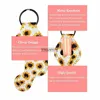 Vibrerande Chapstick Keychains Neopren Läppstifthållare Keychain med 6st Wristlet Lanyard för tjejer Kvinnor Party Presenter