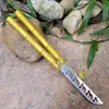 Theone Bamboo Butterfly Trainer Nóż Kałki ostrza D2 Kanał 6061 Aluminium Aluminium EDC Pocket Tactical Tool Noża