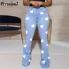 Sexy Women Jeans Plus Size High Waist Fashion Full Length Denim Trousers Autumn Casual Female Flare Pants 210513