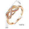 Mode Punk cubique zircone cristal bague femme déclaration or Rose mariage fête anneaux bijoux cadeau