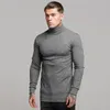 New Spring High Neck Warm Sweater Men Turtleneck Mode Märke Mens Sweaters Slim Fit Pullover Män Knitwear Man 210421