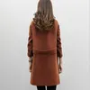 Jesień i zimowy Koreański Temperament Wełniany płaszcz, damska smukła i cienka średnia długość wełniany płaszcz 210930