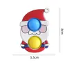 Halloween Fidget Leksaker för barn Vuxen julgran Santa Claus Snowman Anti Stress Toy Sint Dimmer Key Chain Push Bubble