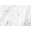 Biała haftowana sukienka lato koreańska wersja Sweet Sen Department Puff Fairy Girls Ubrania 210702