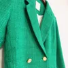 Blazers pour femmes veste à double boutonnage dames de bureau vert marque de luxe française manteau décontracté vêtements de bureau d'hiver femmes X0721