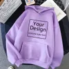 Kvinnor Custom Hoodie Anpassa Personliga Hoodie Skräddarsydda Skriv ut Text DIY Hoodie Drop Sweatshirts 210930