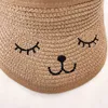 Koreaanse stijl zomer schattig cartoon borduurwerk opvouwbare zon hoed baby jongens meisjes strohoeden 210508