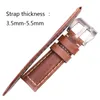 Vintage Watchband Genuine Leather Strap Women Men Cowhide Watch Band Accessories 20mm 22mm 24mm Black Dark Brown Red Belt