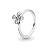 Feiner Schmuck, authentischer Ring aus 925er-Sterlingsilber, passend für Pandora-Charm, vierblättrige Blume, Verlobungsring, DIY-Ehering