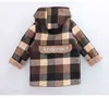 Fall Winter Fleece Jackets for Boy Trench Children's Clothing 2-10 Years Hooded Warm Plaid Outerwear Windbreaker Baby Kids Coats 211203