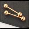 Other 10Pcspack Ringindustrial Barbell Tongue Piercingcrystal Ball Nose Ear Stud Nipple Lip Piercing Body Jewelry Kzo9 Evgnl