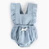 Baby Rompers Лето Восхождение Платье Цветочный ремень Девушка Брюки Одежда Смешные Rompers Комбинезон 210515