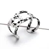 New Fashion Open Acrylic Leopard Print Bangles Hollow Out Cuff Bracelets for Women Girls Resin Bangles Jewelry Party Accessories Q0719