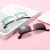 Traveling Style Fashion Rimls Mountaineering Sunglass Trendy Small Rectangle Sun Glass UV400 Shad For Men Women Eyewear