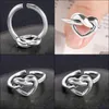 Cluster Rings Jewelry Woman Stainlsteel Finger Adjustable Heart Shape For Women Aneis Fine 2021 Trend Creative Love Knot Ring Y0420 Drop Del