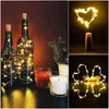 1M/2M/3M Tappo per vino LED Stringhe di illuminazione a batteria Luci per bottiglie per feste di matrimonio Natale Halloween Bar Decor Luci creative 211112