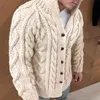 Chaqueta de Otoño Invierno para hombre, abrigo cálido informal de Cachemira de lana con cremallera, abrigo de lana entallado, prendas de punto para hombre, chaquetas para hombre 2021