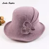 1pcs القبعات القبعات للسيدات 2022 أزياء الشتاء الصوف الربط السيدات في الصياد تحافظ على دافئة كاسكيت جميلة brim delm22