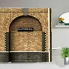 Tecido impermeável cortina de chuveiro arco árabe marrocos portas antigas imprimir tela de banho velha porta de madeira banheiro cortinas com gancho 211116