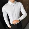 Spring Autumn Fashion Cotton Long Sleeve Shirt Solid Slim Fit Man Social Casual Business Large Size Dress Men's Shirts