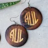 Dark Brown Hipster Earrings Laser Cut Wooden Earrings2274014065998