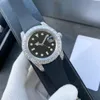Men's watch with automatic mechanical movement, comfortable rubber strap, shining handmade diamonds, 41mm diameter, 2021 fashion star's first choice
