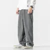 Männer Hosen Cord Männer Casual Lose Staight Hose 2021 Winter Mode Rosa Einfarbig Männliche Frau Hosen Street Hip Hop