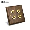 Smart Home Control 4 gängväxelväxel Wallpad Lyx Desgin Wood Brass Rocker Light Plate Avbrytare Z8 s