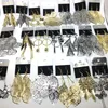 Wholesale 40 Pairs of Dangle Womens Drop Earrings Silver Golden Plated Hook Eardrop Fashion Jewelry Party Wedding Favor Gifts Mix Styles