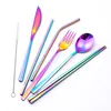 9 pcs Portable Flatware Set Cutlery Outdoor Travel Stainless Steel Dinnerware Sets With Storage Box And Bag Tableware RRB12921