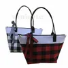 Home Buffalo Check Handtas 30 * 45 * 15 cm Grote opbergtassen Capaciteit Travel Tote Storages Maternity Bags Red Black Plaid Mommy Bag ZC345