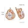 Stud Rose Gold Luxury Round Flower Crystal Zircon Örhängen Kvalitet Mode Kvinna Smycken Tillbehör Estetisk present