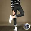 2019 Winter Men Warm Casual Pants Business Fashion Knitting Elasticity Slim Thick Trousers Male Brand Clothes 38 Y0927