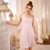 Damska Sleepwear Lady Piżama Sukienka Bez Rękawów Silky Tekstura Strona główna Odzież Przycisk Dekoracji Kobiet w ciąży