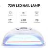 Lampada UV per asciugare le unghie 72w New5 Pro Led per manicure a due mani 36 pezzi Led perline Asciugatrice per gel polimerizzante Strumenti per file 220225