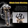 Jinding Rechargeable Whole Body Washing Electric Shaver 5D Floating Head Shaving Machine för män Vattentät elektrisk rakhyvel D40 P0817