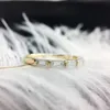 Laboratório crescido diamante 0.7ctw baguette moissanite casamento faixa de casamento maciço 14k amarelo ouro df cor excelente corte para mulheres